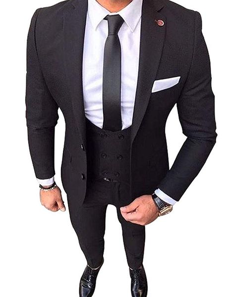 

мужские slim fit костюмы 3 шт. свадебные костюмы для мужчин жених tuexdos (куртка+брюки+жилет) для брака жених смокинг на заказ для формальн, White;black