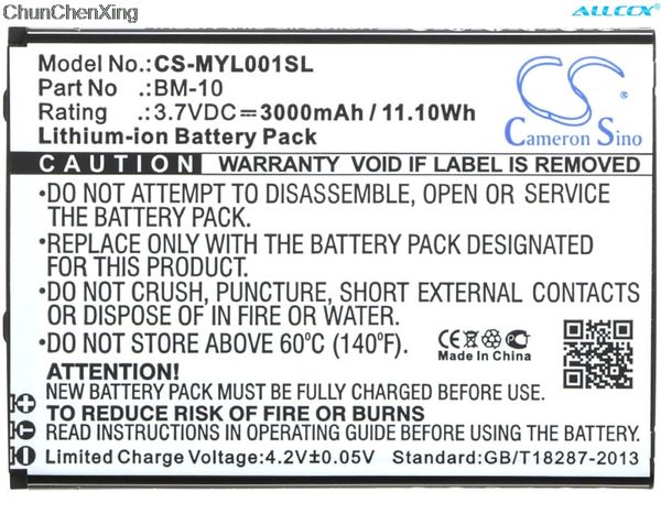 

cameron sino 3000mah battery bm-10 for myphone l-line