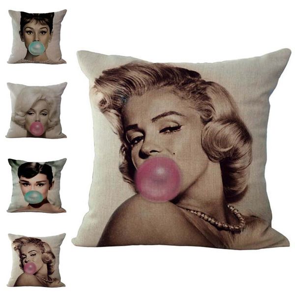 

звезды хепберн монро бубль выдувание пузырей наволочка чехлы белье хлопок бросить наволочки главная декоративные наволочки r5