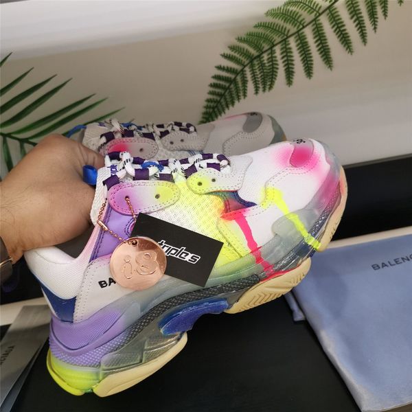 

version original fashion luxury platform men's and women's shoes wild vintage air shoes triple s sports casual shoes 35-45 07, Black