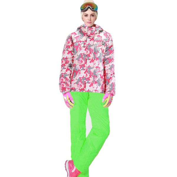 

ski suit womens snowboard jacket &pants suit 2pieces winter women's pants