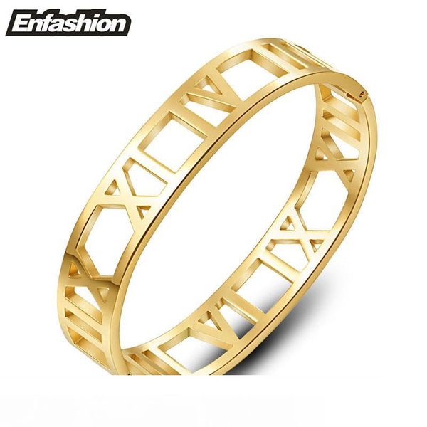 

enfashion римские цифры браслет браслет манжеты браслеты для женщин золотой цвет браслет браслеты из нержавеющей стали ювелирные изделия опт, Black