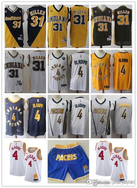 

mens indiana pacers throwback reggie 31 miller victor 4 oladipo basketball shorts basketball jersey black yellow white blue, Black;red