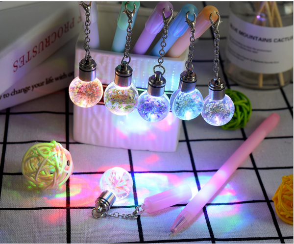 

72pcs/lot wholesale korean gel pen girl flower pendant pen creative light bulb neutral stationery writing tool gp750