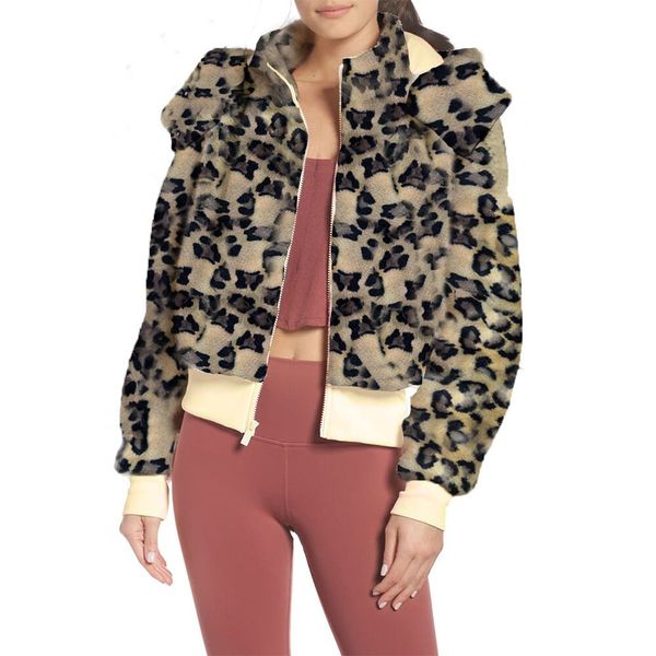 

jacket lapel hooded zipper plush comfort thicken warm short jacket women's coats casual jacket, Black;brown