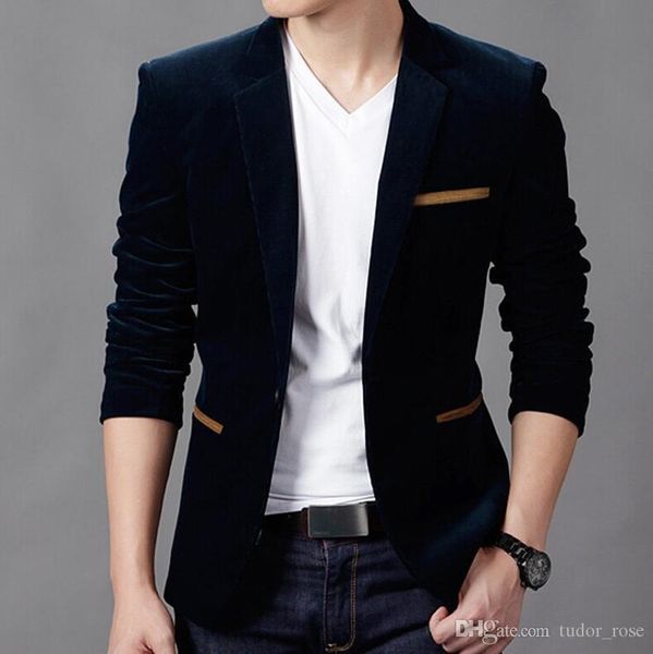 

2016 весной и осенью новая мода мужская мода blazer британский стиль случайный slim fit пиджак мужской пальто, White;black