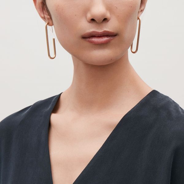 

2020 new punk hip hop multilayer gold silver color paper clip oval drop earrings for women girls party jewelry gifts