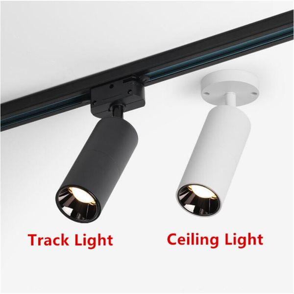 2019 Cob 15w Led Track Light Aluminum Ceiling Rail Track Lighting Spot Rail Spotlights Replace Halogen Lamps Dimmable Led Downlight Ac85 265v From
