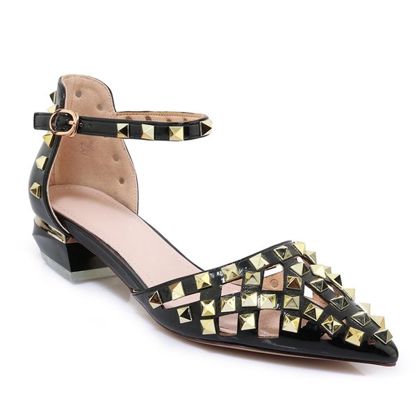 

wetkiss factory wholesale footwear big size oem low heel pumps shoes ankle strap leather pumps shoes rivets pumps shoes women, Black