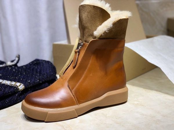 

winter fashion woman thick bottom comfortable warm boots femal solid color short plush flat boots woman popular casual snow boots, Black