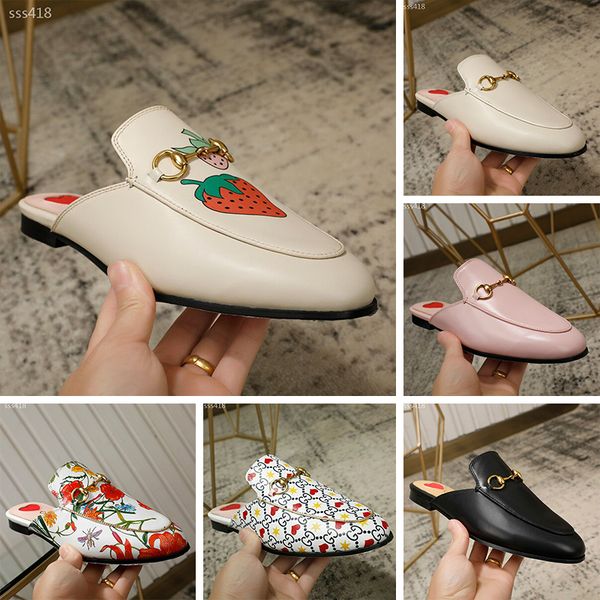 

2020 spring and fall womens fashion beach slide sandals male female flower blooms print leisure flat slippers 6 color with box size eur35-41