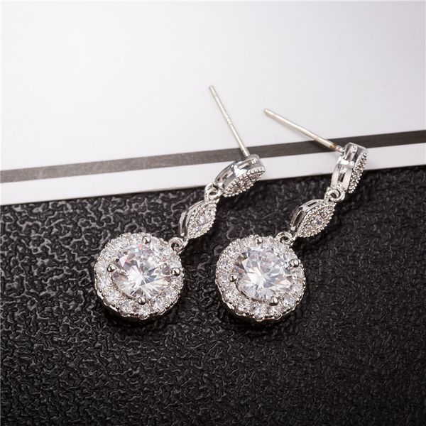 

корейского стиль темперамент серьга женщины дикого способ падение воды циркон длинной 925 серебра простой личность серьга серьга женщины, Golden