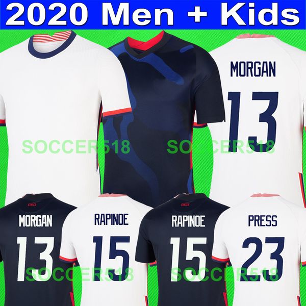 

morgan 2020 2021 new soccer jerseys lloyd pulisic williams 2019 gold cup black mexico football jerseys rapinoe usa kids kits shirts, Black;yellow