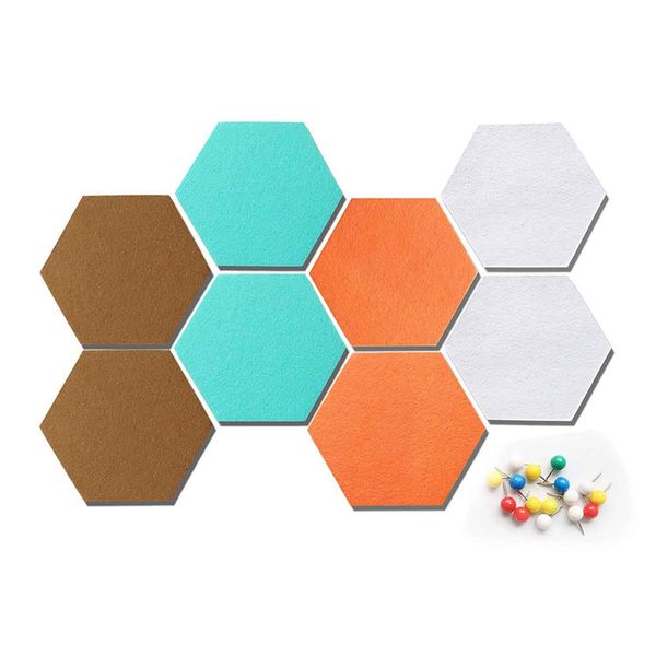 

felt tile board hexagon push pin board for wall decor self adhesive wall bulletin boards for notes,pictures,ps,memo,office a