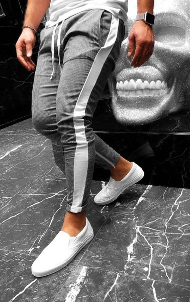 

spring new casual trousers men's zipper bottom harun trousers, Black