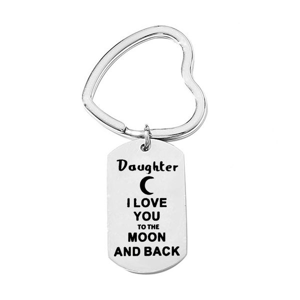 

keychains gelicity stainless steel keyring be safe daughter i love you couple gift keychain valentines, Silver