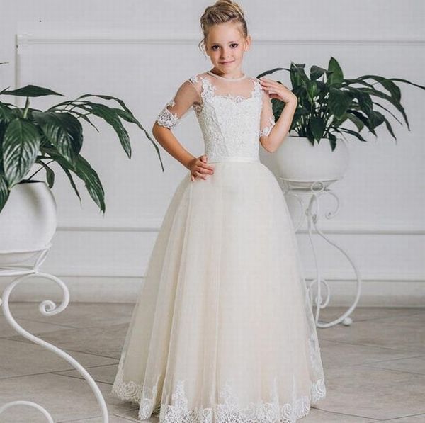Ragazze Fiore Principessa Partito damigella d/'onore prom abito da sposa battesimo comunione
