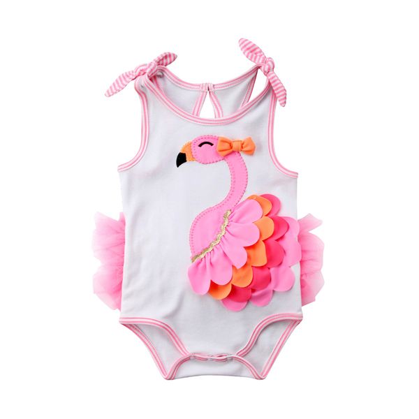 

summer flamingo bikinis newborn girls one piece swimsuit new cute girls beachwear bikinis child swimwear sleeveless bikini set