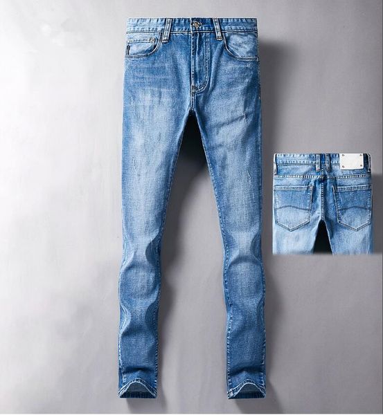 

2020 new pa19302 fashion men cotton straight classic business jeans spring autumn male denim pants men brand pants, Blue