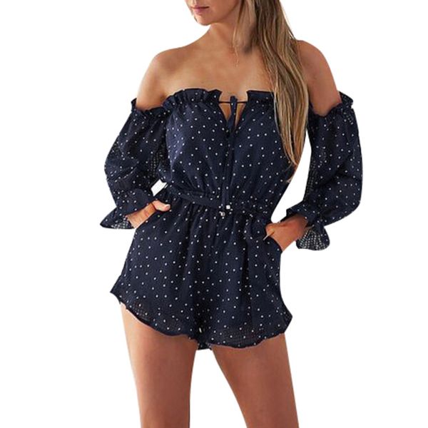 

feitong rompers womens jumpsuit shorts womens trousers playsuits summer chiffon playsuit summer beach salopette femme#3.5, Black;white