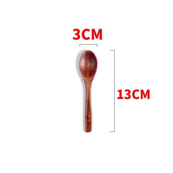 

2020 Painted Wood Spoon Dining Soup Tea Honey Coffee Spoon Kitchen Flatware Eco-Friendly Retro Wooden Tableware