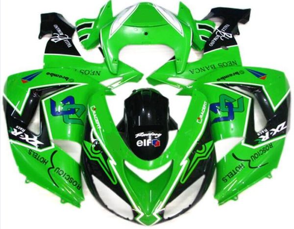 

4gifts new abs motorcycle fairings set fit for kawasaki ninja zx-10r zx10r 2006 2007 06 07 10r green black eif