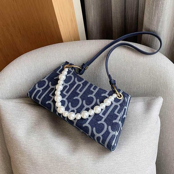 

new retro small totes bag armpit bag for women 2020 luxury female shoulder pearl handbag purse ins fashion chic party clutch