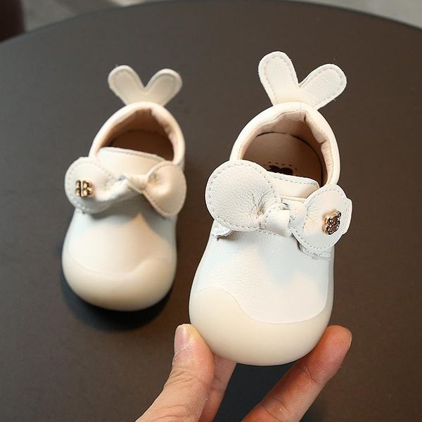 

spring solid color children's princess shoes bow baby toddler shoes soft bottom girls leather