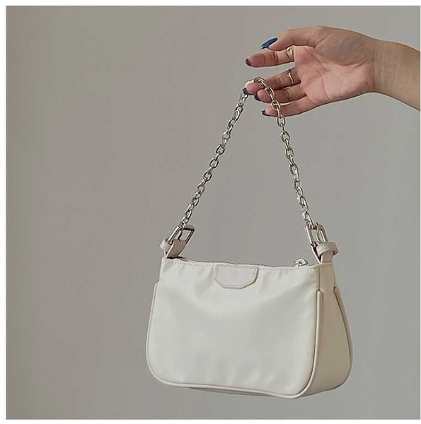 

fashion women messenger bag chain baguette female small bag cross body nylon zipper one shoulder small cute tghuy67