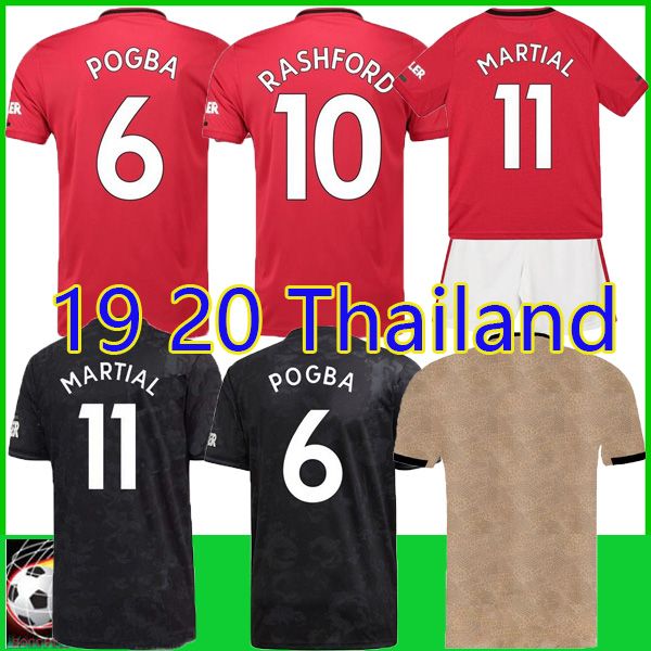 

Thailand pogba lingard 19 20 manche ter occer jer ey united utd 2019 2020 ra hford martial football hirt men and kid kit et maillot