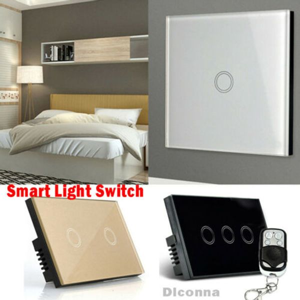 

Gang1/2/3 Way LED Crystal Glass Smart Touch Panel Light Touch Screen Wall Switch
