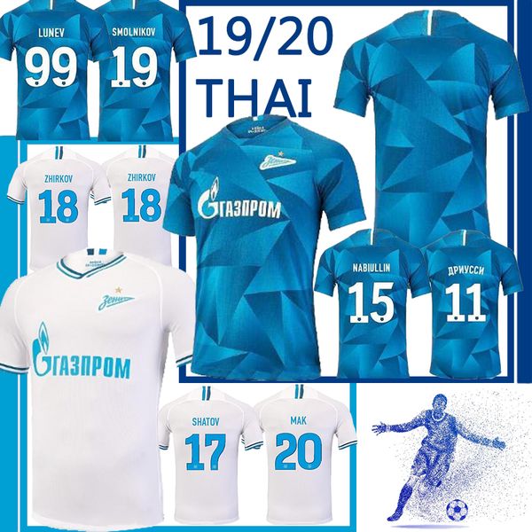 

thailand 19 20 zenit jersey fc st petersburg soccer jersey 2019 2020 maillots malcom driussi artem dzyuba barrios sardar football shirts, Black;yellow
