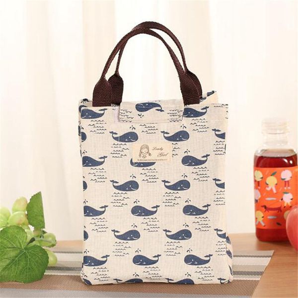 

симпатичные животные портативный изолированный canvas cooler пикник сумка тепловое еды tote