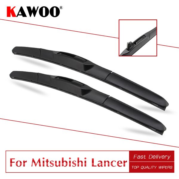 

kawoo for mitsubishi lancer sedan/wagon/sport car soft rubber windcreen wiper blades model year from 2003 to 2017 fit u hook arm