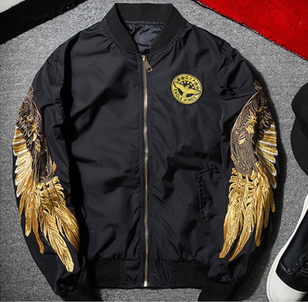 

2019 new men's jacket spring korean embroidery pilot jacket female youth japanese casual baseball clothing tide, Black;brown