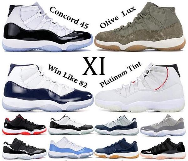 

designer concord 11 basketball shoes 11s with keychain mens cherry heirress black stingray olive lux legend blue unc georgetown trainers