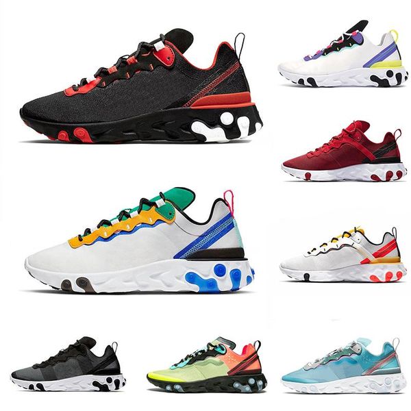 

2020 new script bred react element 55 87 running shoes sail se tour yellow highlighted blue moss anthracite mens trainers sports sneakers