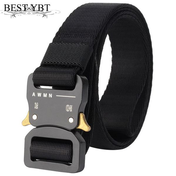 

ybt belt nylon alloy insert buckle women belt cowboy outdoor sports fashion casual selling men, Black;brown
