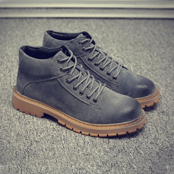 

bonjean genuine leather men boots winter waterproof ankle boots riding outdoor working snow men shoes, Black
