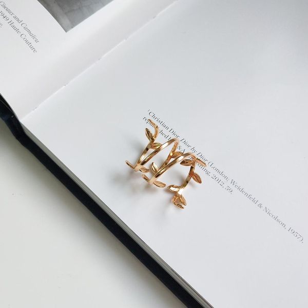 

fashion leaves winding 925 sterling silver adjustable ring, Golden;silver