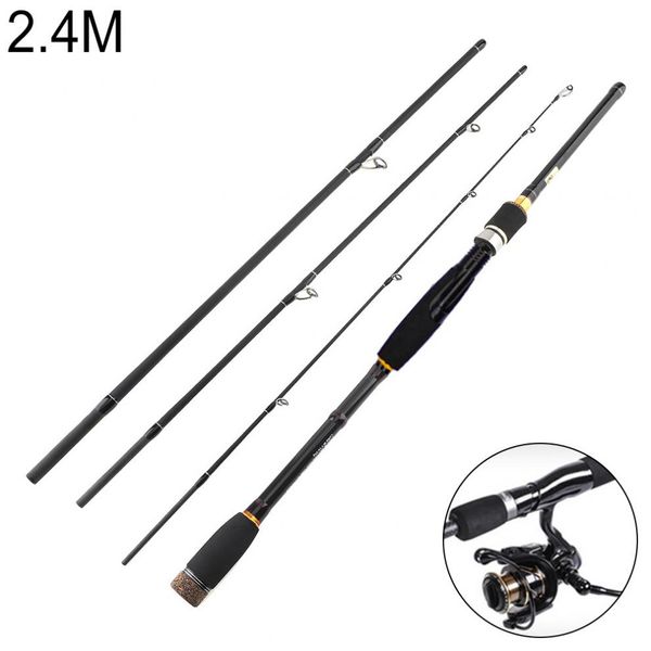 

2.4m/2.7m 4 section carbon fiber lure fishing rod m power ultra light spinning fishing pole
