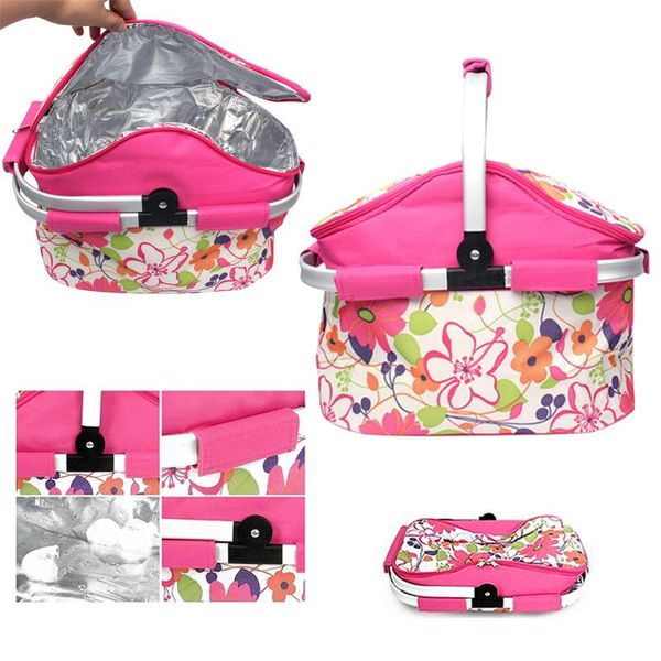 

insulated picnic basket bag tote for outdoor picnic bbq holiday parties