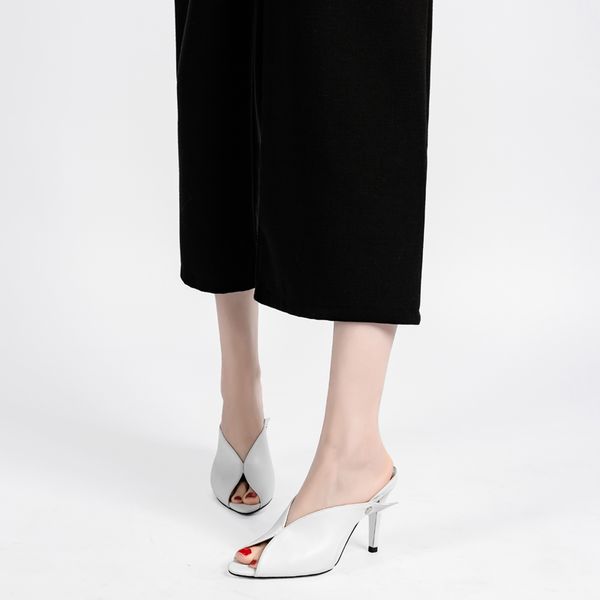 

women slippers female high heels comfortable black peep toe slippers women shoes thin heel casual shoes new arrival de c14