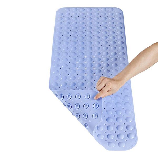 

bath mat extra long shower tray antislip with drainage suction cups washable 669