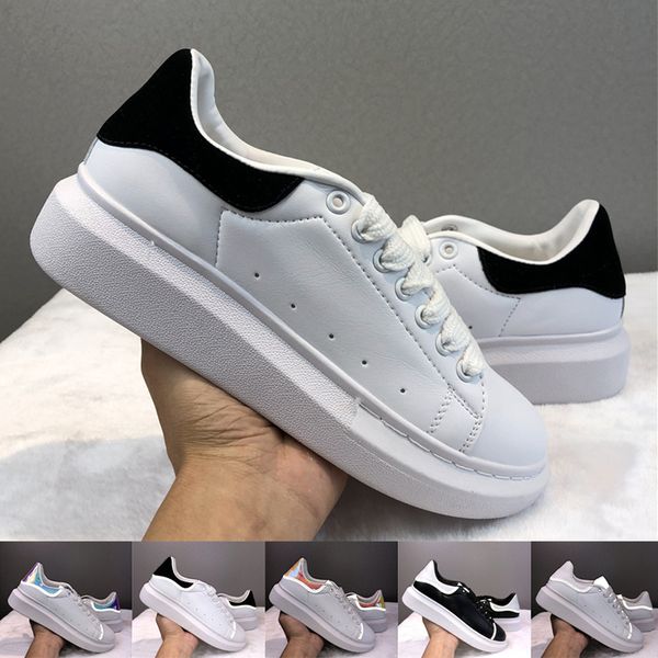 

2019 velvet chaussures black white golden reflective leather luxury designers shoes mens womens sneakers platform casual flat shoes