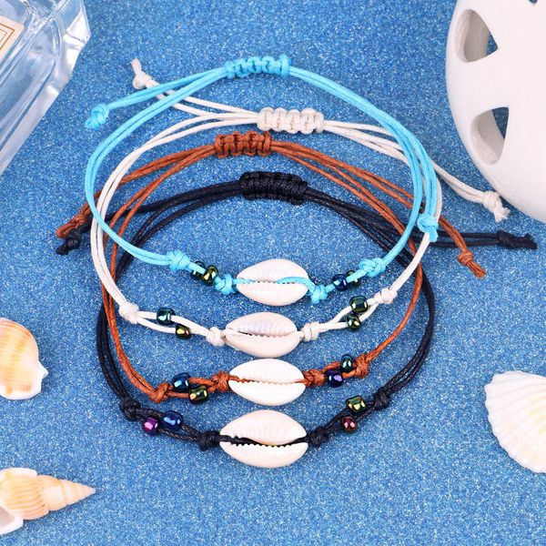 

boho hand braided rope seashell bracelet fashion bohemian women wristband braslet for ladies personalized jewelry bileklik femme, Golden;silver