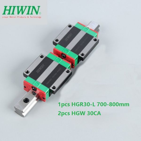2 ensembles HGR30-700mm hiwin Linear Rail /& 4 pcs HGW30CC Bride Block Bearing
