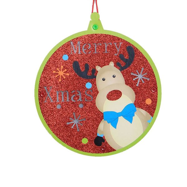 

festival led light christmas tree hanging wood house pendant elk santa claus snowman ornaments christmas tree decor