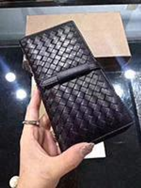 

new l leather woven long wallet drawstring large wallet card holder multipurpose card holder large capacity v handbags fashion designerbf7e#, Red;black