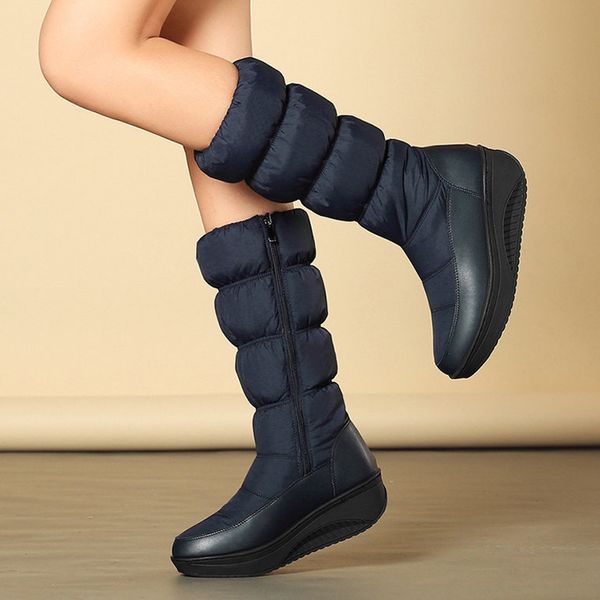 

winter boots for women shoes sneakers rain snow boots anti-slip fleece lined waterproof j9, Black
